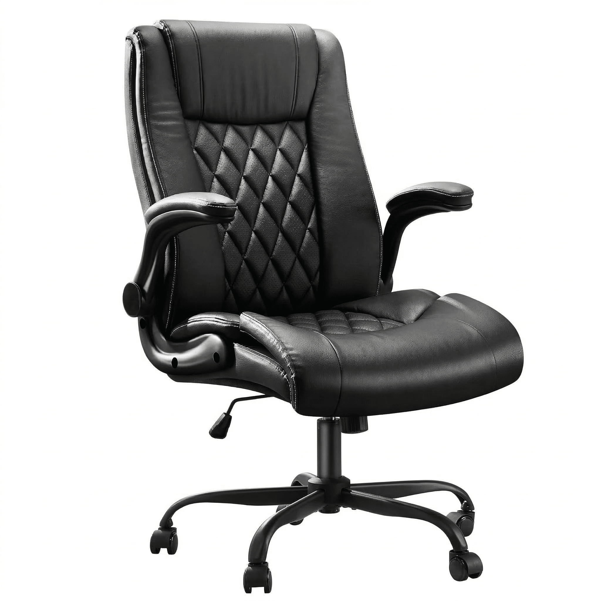 Executive Office Chair with Flip - up Armrests - Brown