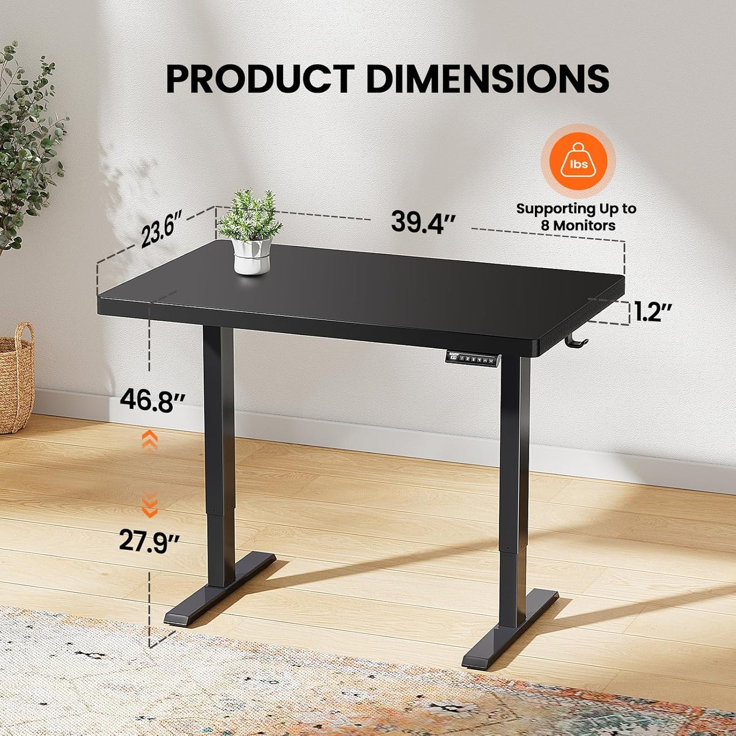 Extra Thick Standing Desk - 40 inch x 24 inch