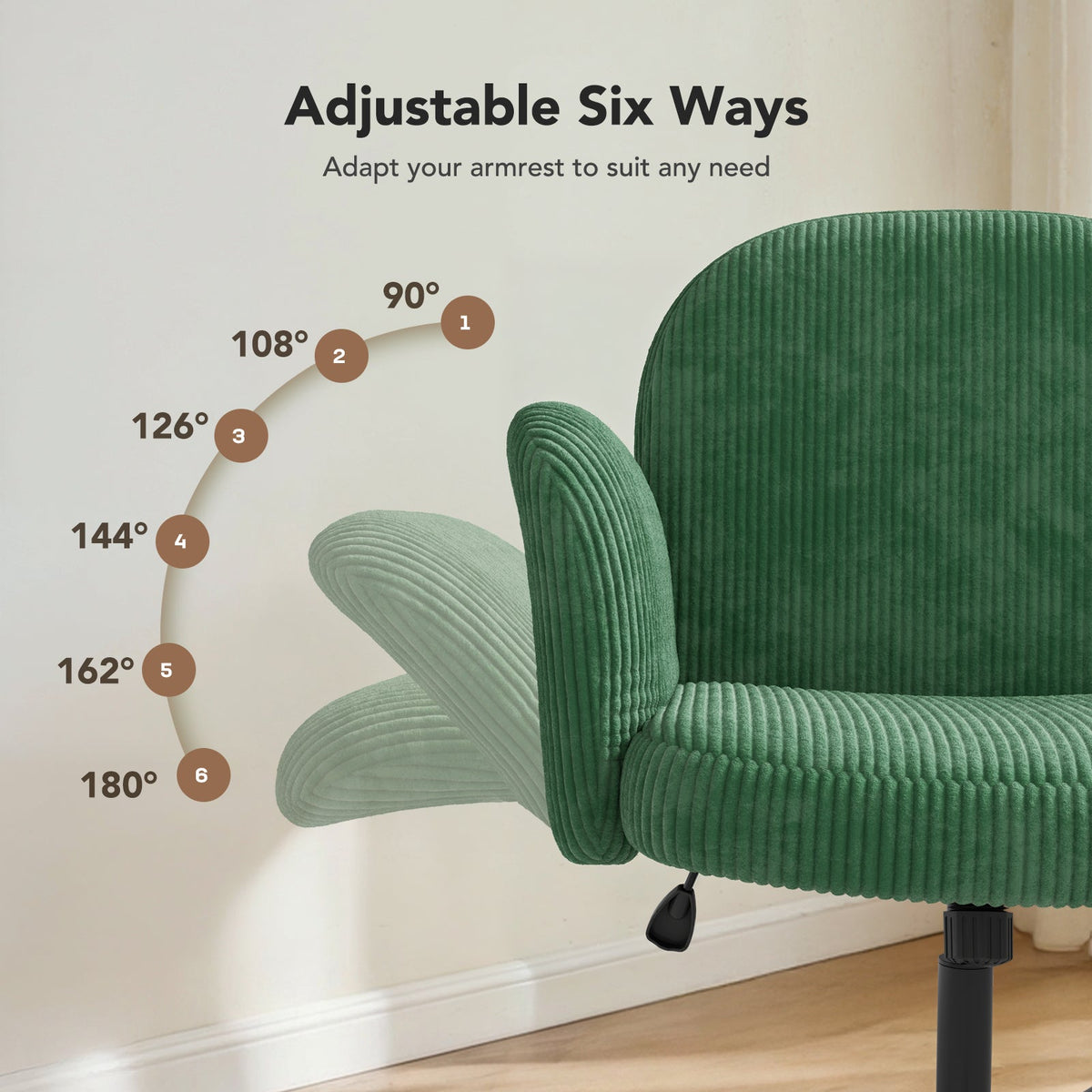 Free-Sit Wide Corduroy Chair - Grass Green