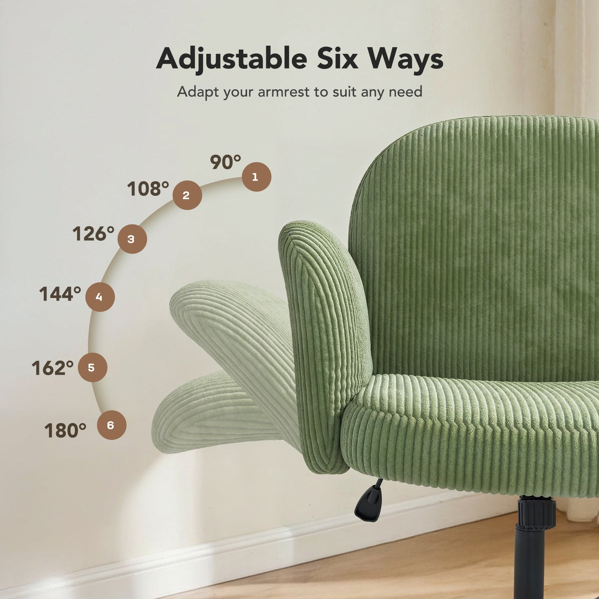 Free-Sit Wide Corduroy Chair - Grass Green