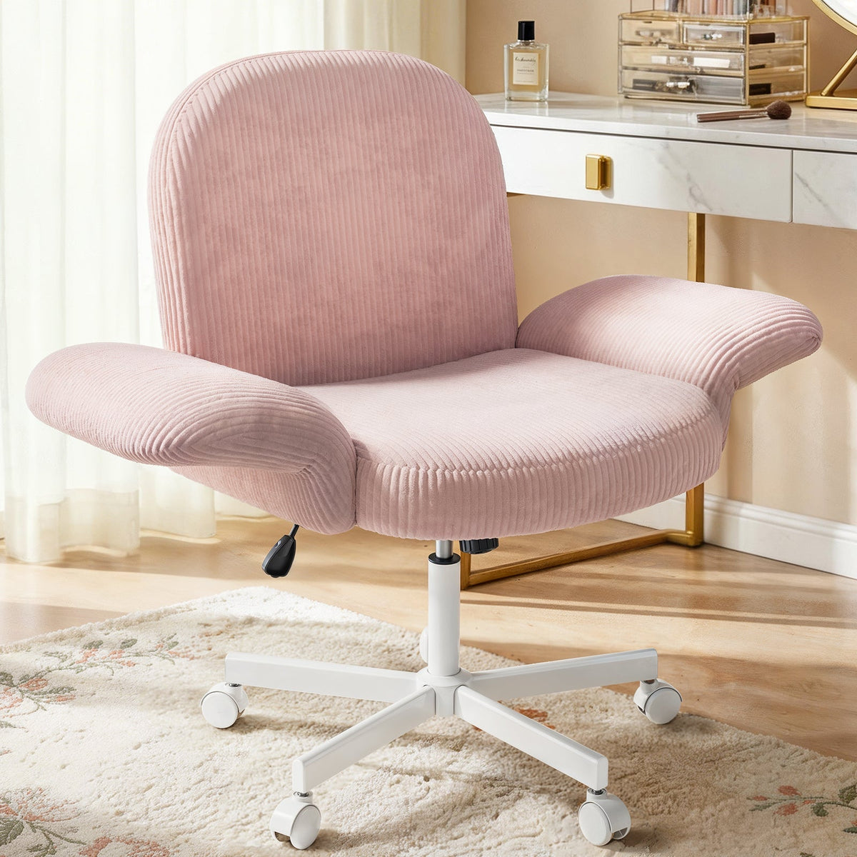 Free-Sit Wide Corduroy Chair - Grass Green