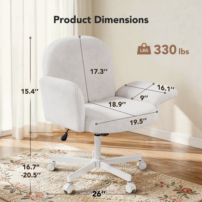 Free - Sit Wide Corduroy Chair - White