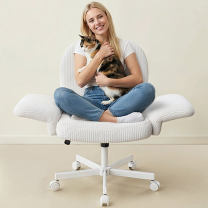 Free - Sit Wide Corduroy Chair - White
