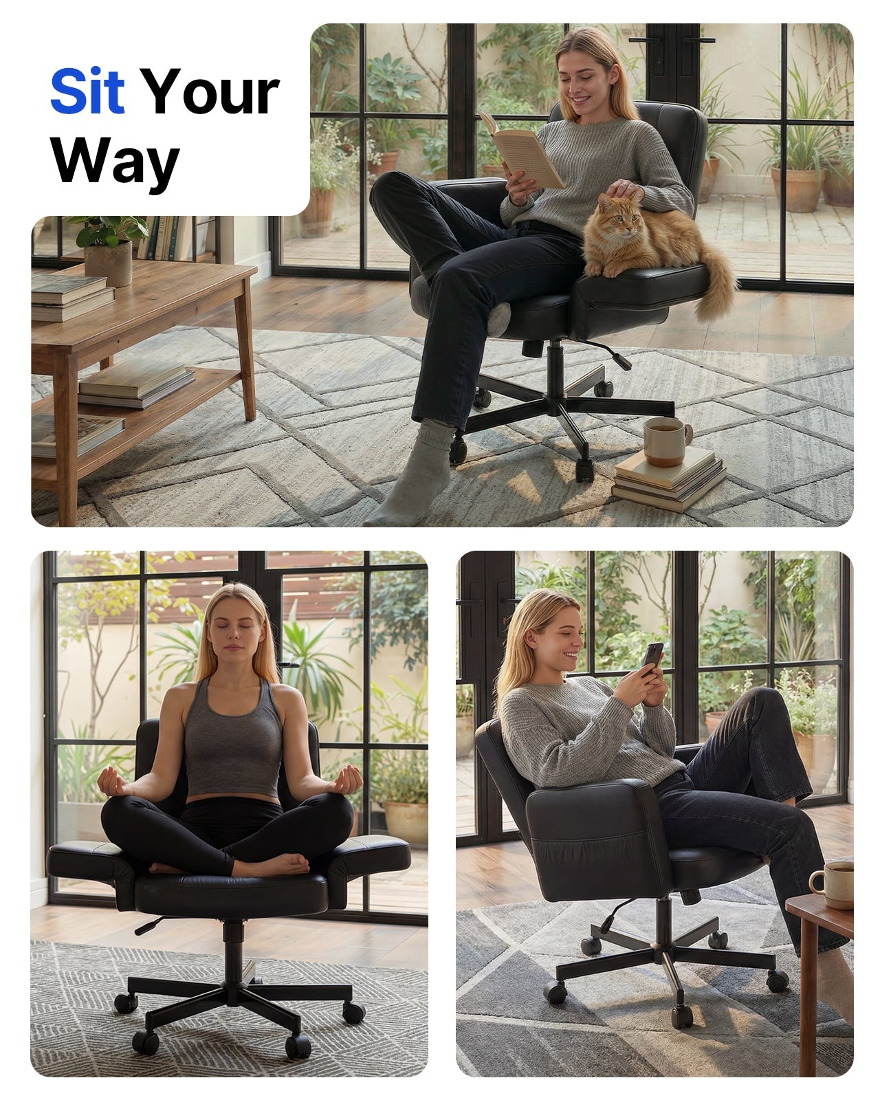 Free - Sit Wide Leather Chair - 