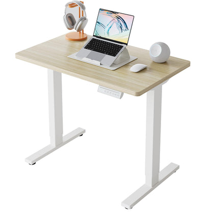 HUANUO 55 x 28 inch Electric Standing Desk Adjustable Height, 4 Memory Height Settings, Sit Stand Up Desk for Home Office & Computer Workstation, Light Walnut - 32" X 19"