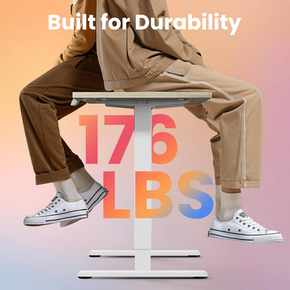 HUANUO 55 x 28 inch Electric Standing Desk Adjustable Height, 4 Memory Height Settings, Sit Stand Up Desk for Home Office & Computer Workstation, Light Walnut - 40" X 24"
