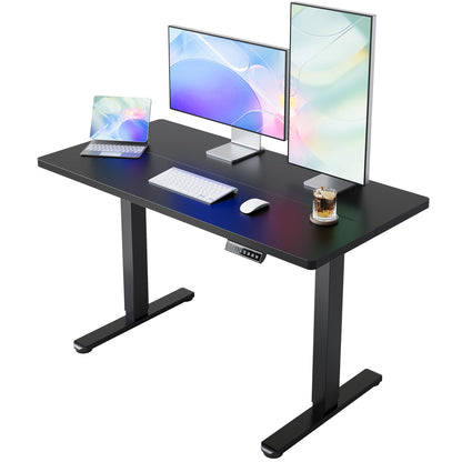 HUANUO 55 x 28 inch Electric Standing Desk Adjustable Height, 4 Memory Height Settings, Sit Stand Up Desk for Home Office & Computer Workstation, Light Walnut - AI-48" X 24"