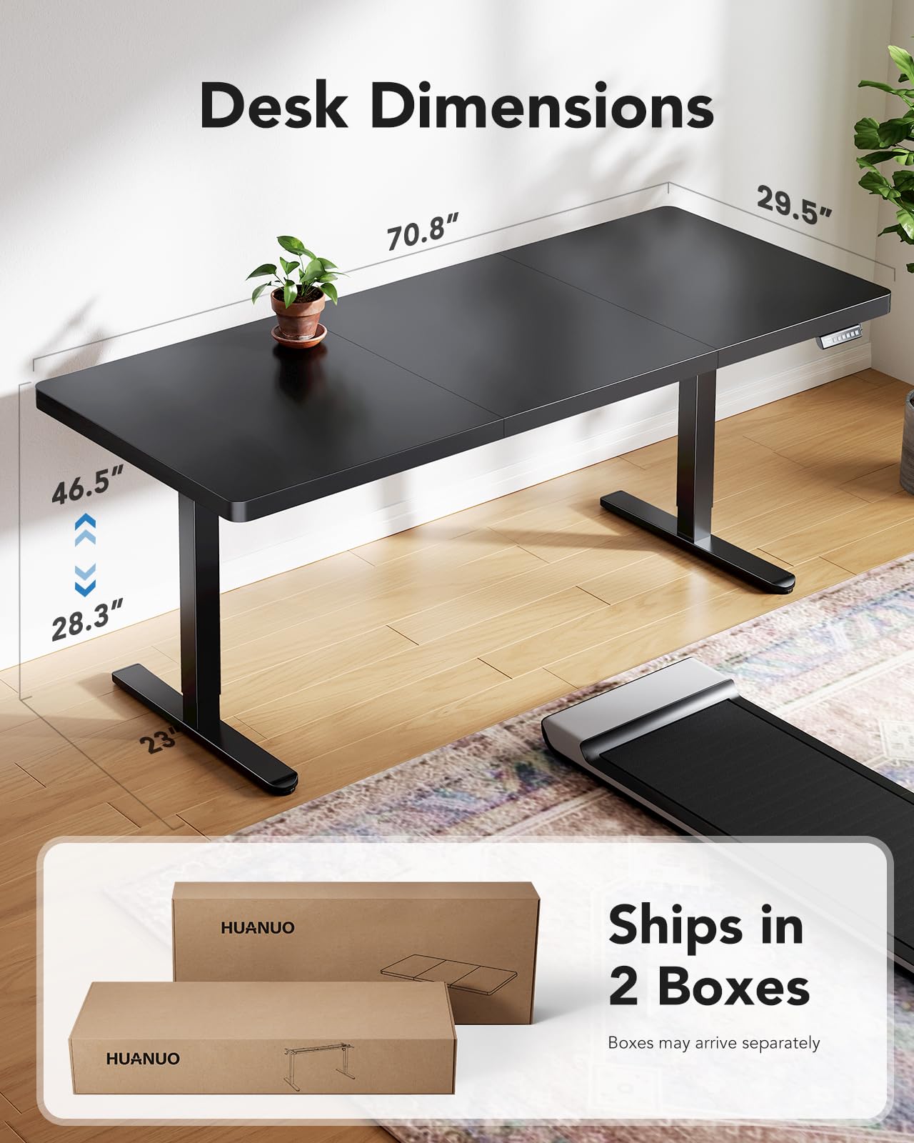 HUANUO Classic Adjustable Standing Desk - 60" X 30"