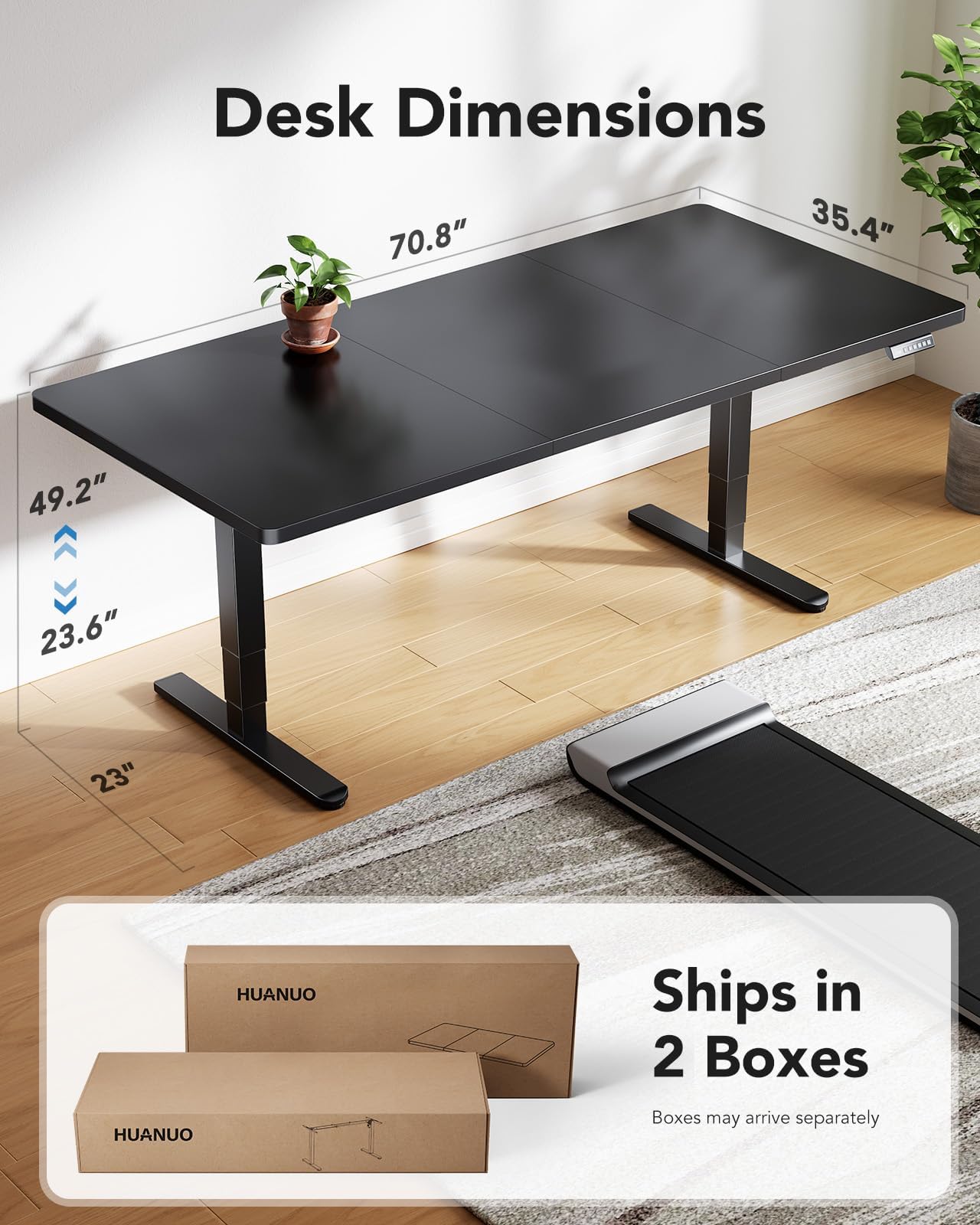 HUANUO Classic Adjustable Standing Desk - 71" X 35"
