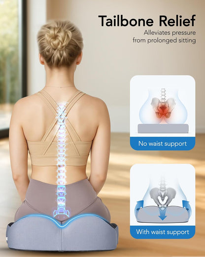 HUANUO Ergonomic Coccyx Seat Cushion – Non - Slip & Breathable - 