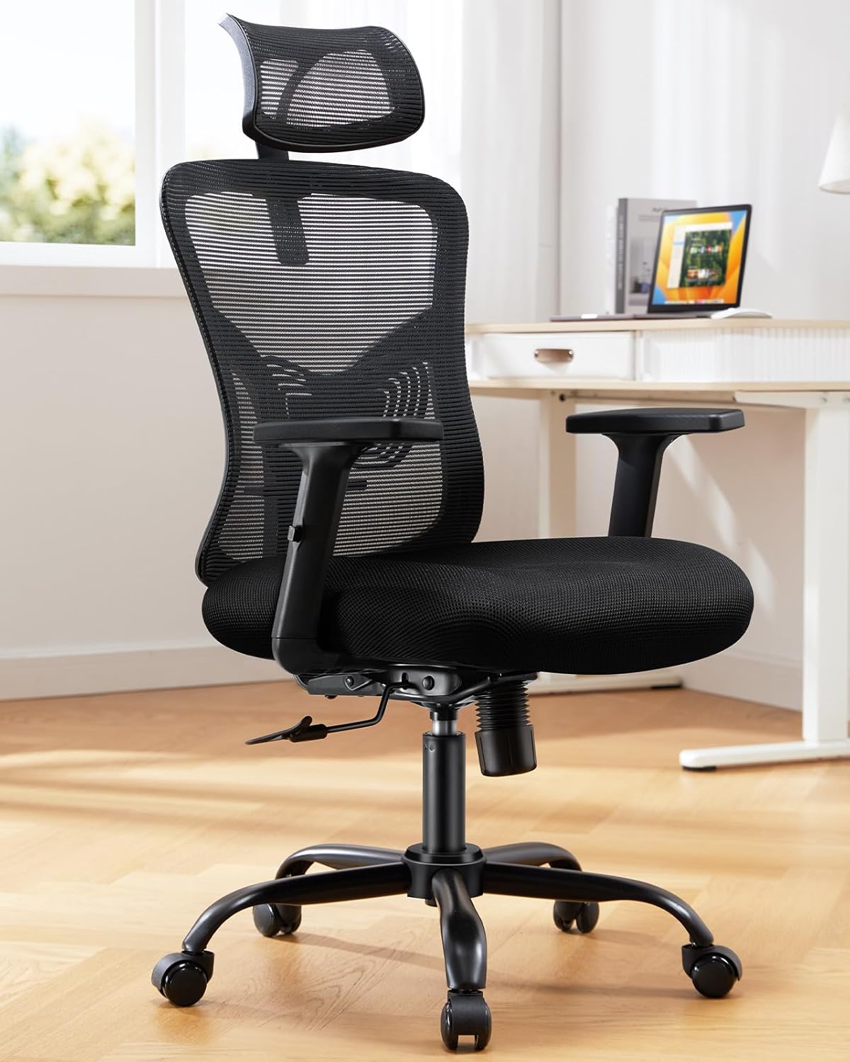 HUANUO Ergonomic Mesh Office Chair with Lumbar Support & Headrest - 