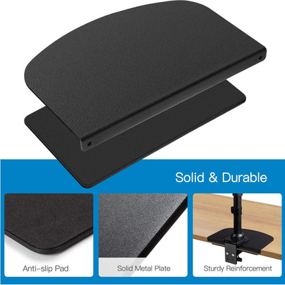 HUANUO Steel Monitor Mount Reinforcement Plate for Thin, Glass and Other Fragile Tabletop, Steel Bracket Plate Fits Most Monitor Stand C Clamp Installation -