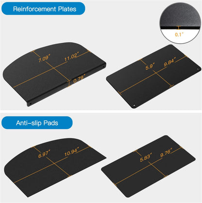 HUANUO Steel Monitor Mount Reinforcement Plate for Thin, Glass and Other Fragile Tabletop, Steel Bracket Plate Fits Most Monitor Stand C Clamp Installation -