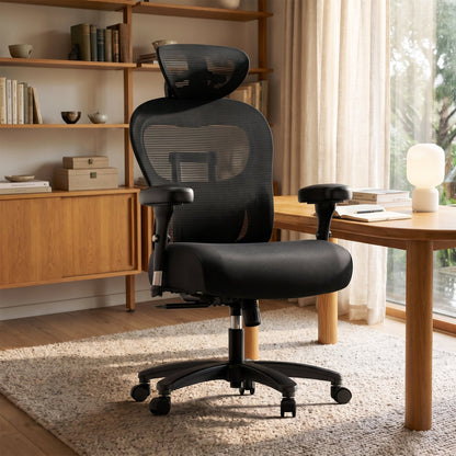 HUANUO XL500 Big & Tall Ergonomic Chair - Black