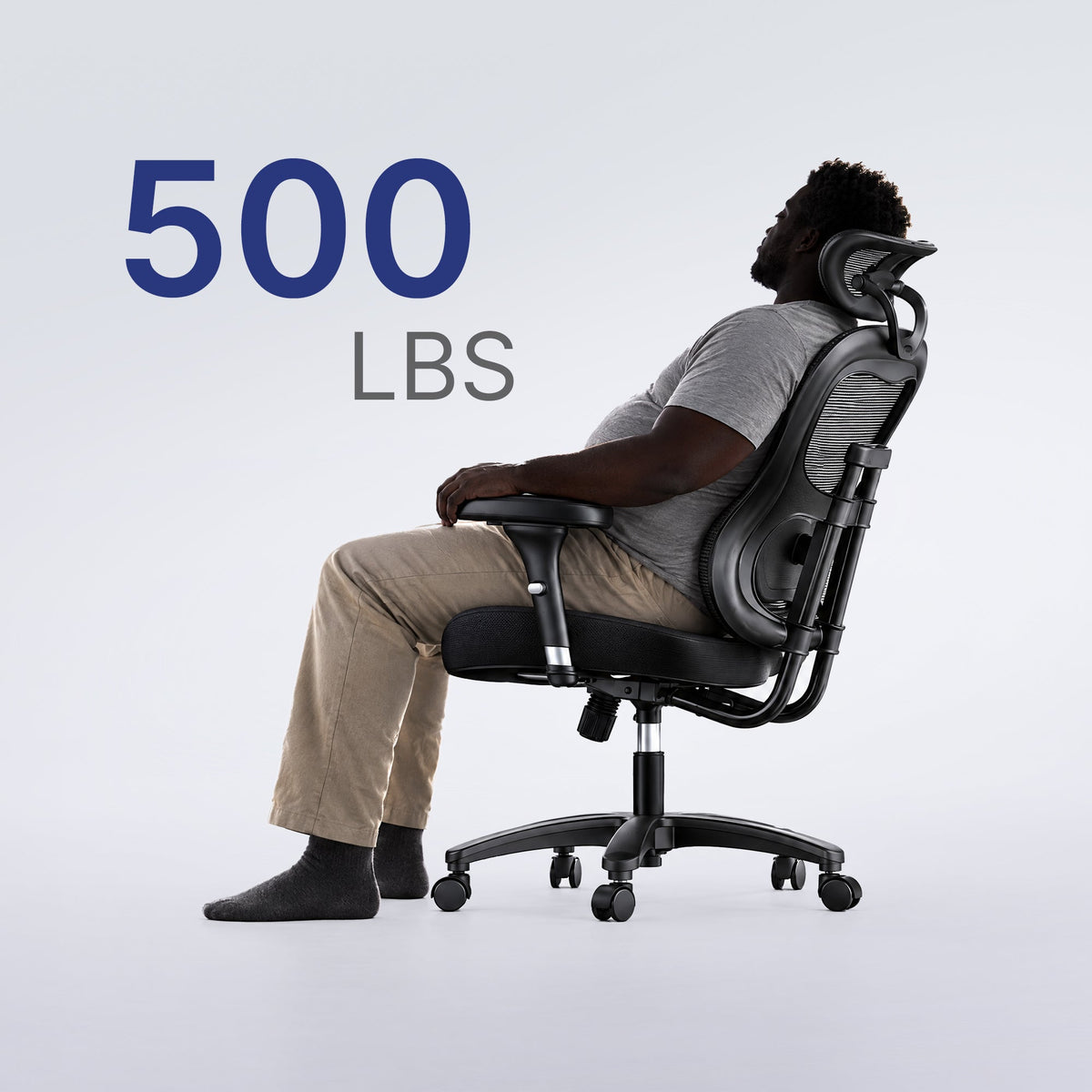 HUANUO XL500 Big & Tall Ergonomic Chair - Black