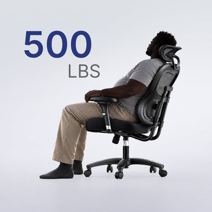 HUANUO XL500 Big & Tall Ergonomic Chair - Black