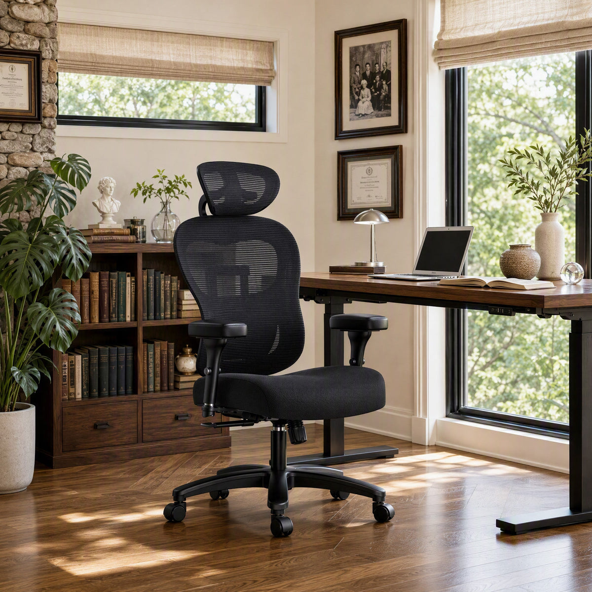 HUANUO XL500 Big & Tall Ergonomic Chair - Black