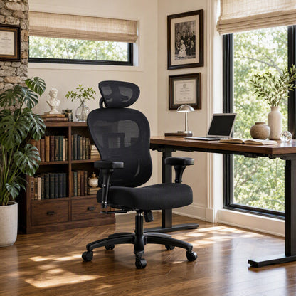 HUANUO XL500 Big & Tall Ergonomic Chair - Black