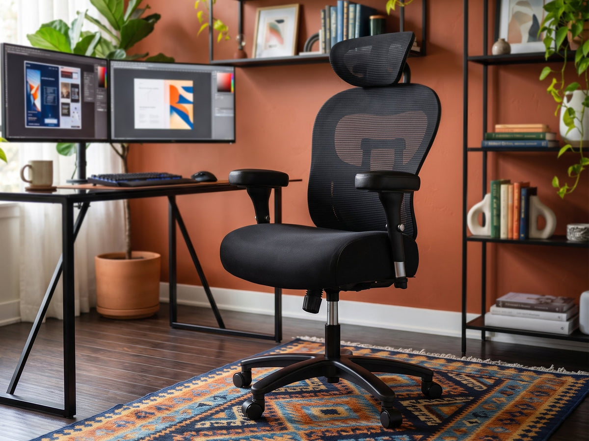 HUANUO XL500 Big & Tall Ergonomic Chair - Black