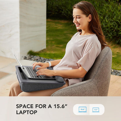 Lap Laptop Desk with Cushion - Gray
