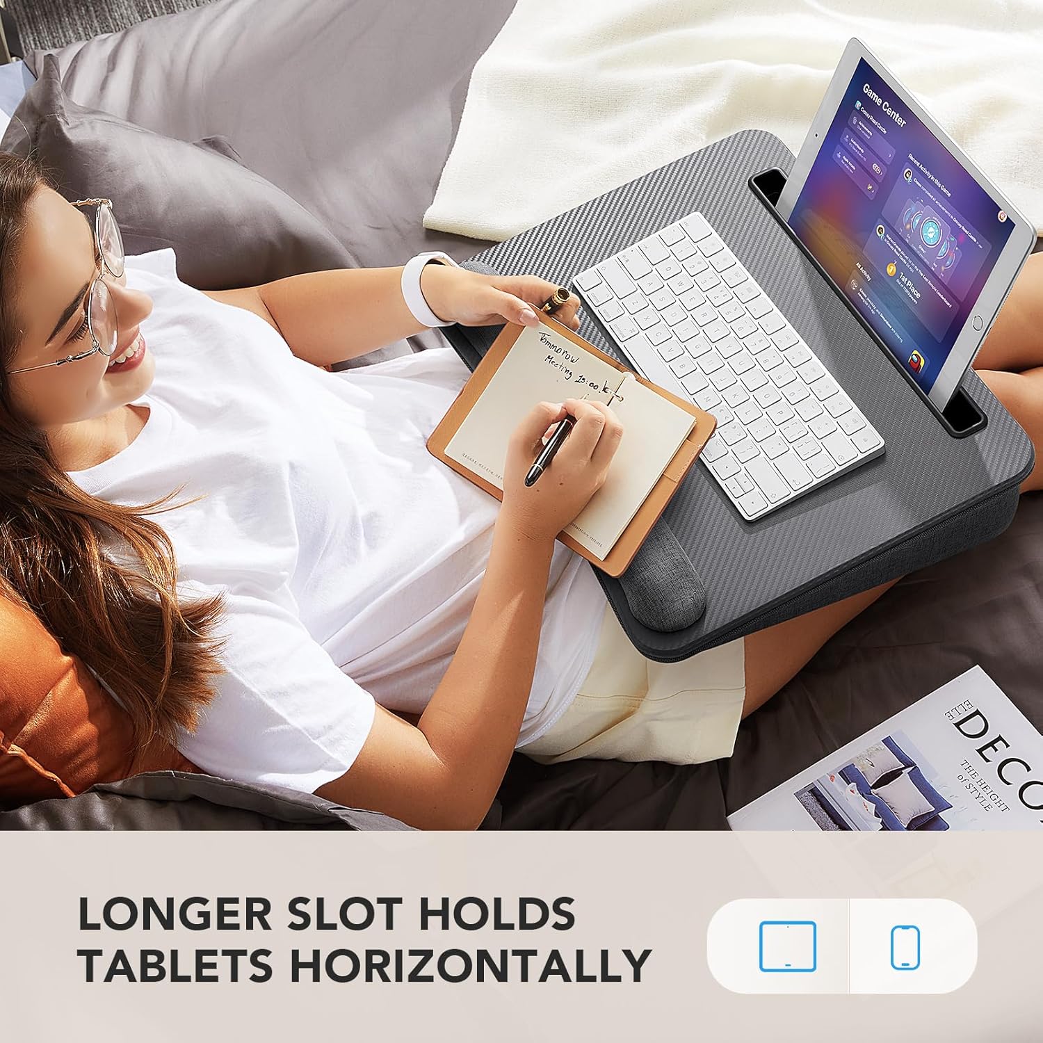 Lap Laptop Desk with Cushion - Gray