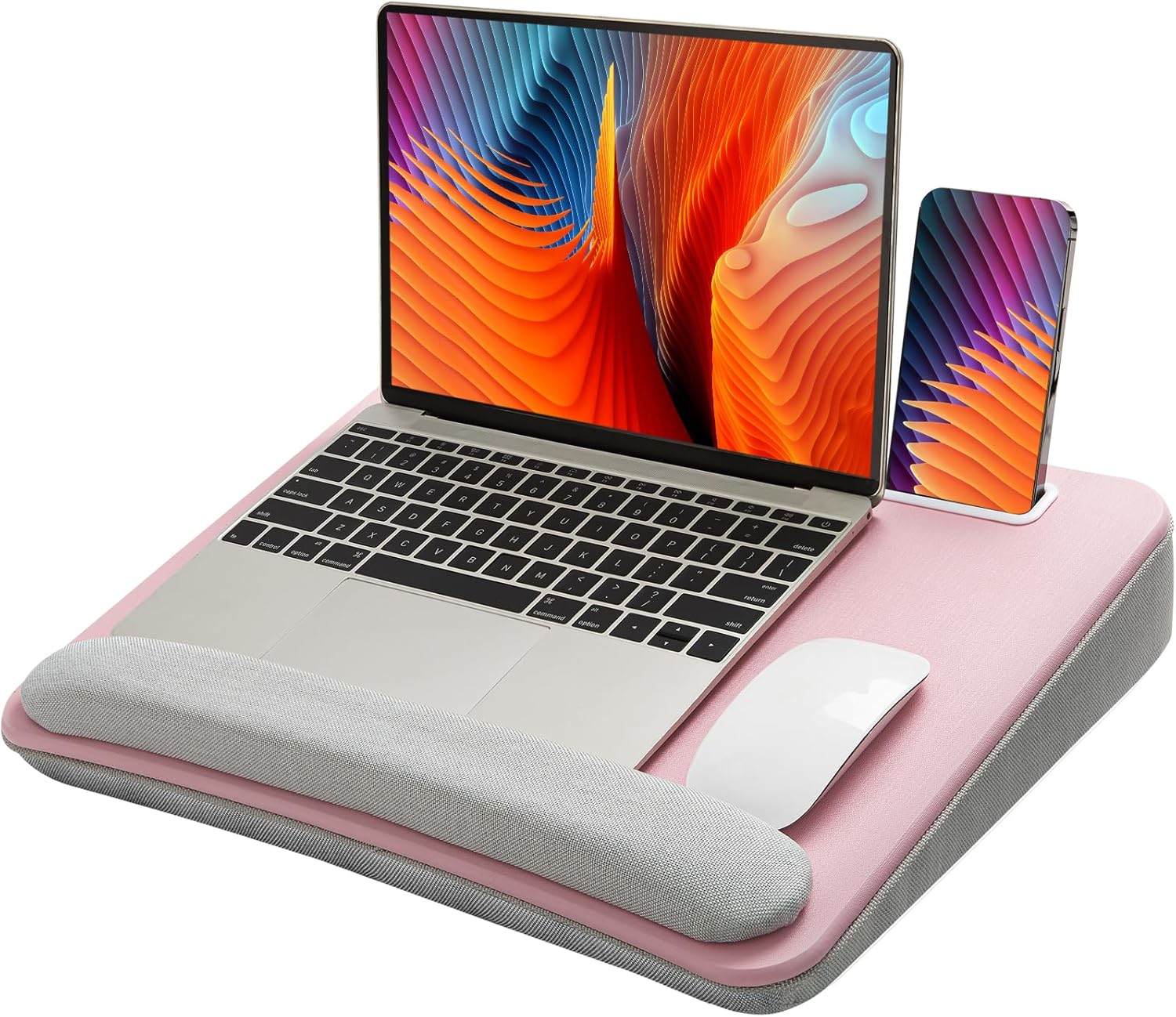 Lap Laptop Desk with Cushion - Pink