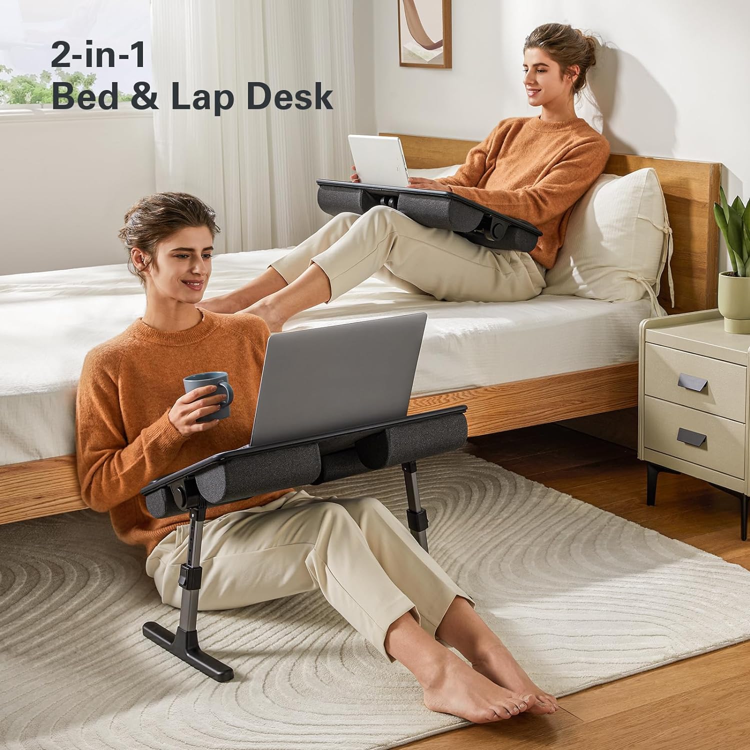 Laptop Bed Desk for Couch Sofa Floor - Black