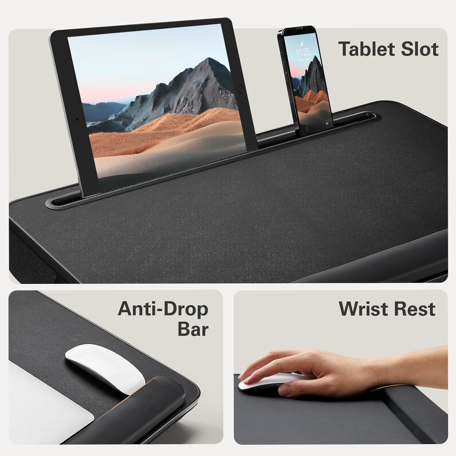 Laptop Bed Desk for Couch Sofa Floor - Black