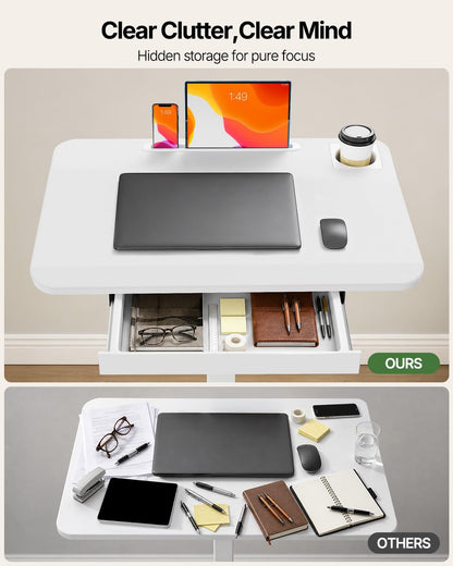Mobile Standing Desk with Drawer - 27.6"x19.7"