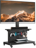 Pegboard Gaming Mobile TV Stand - Upgraded with Remote - Controlled Lift