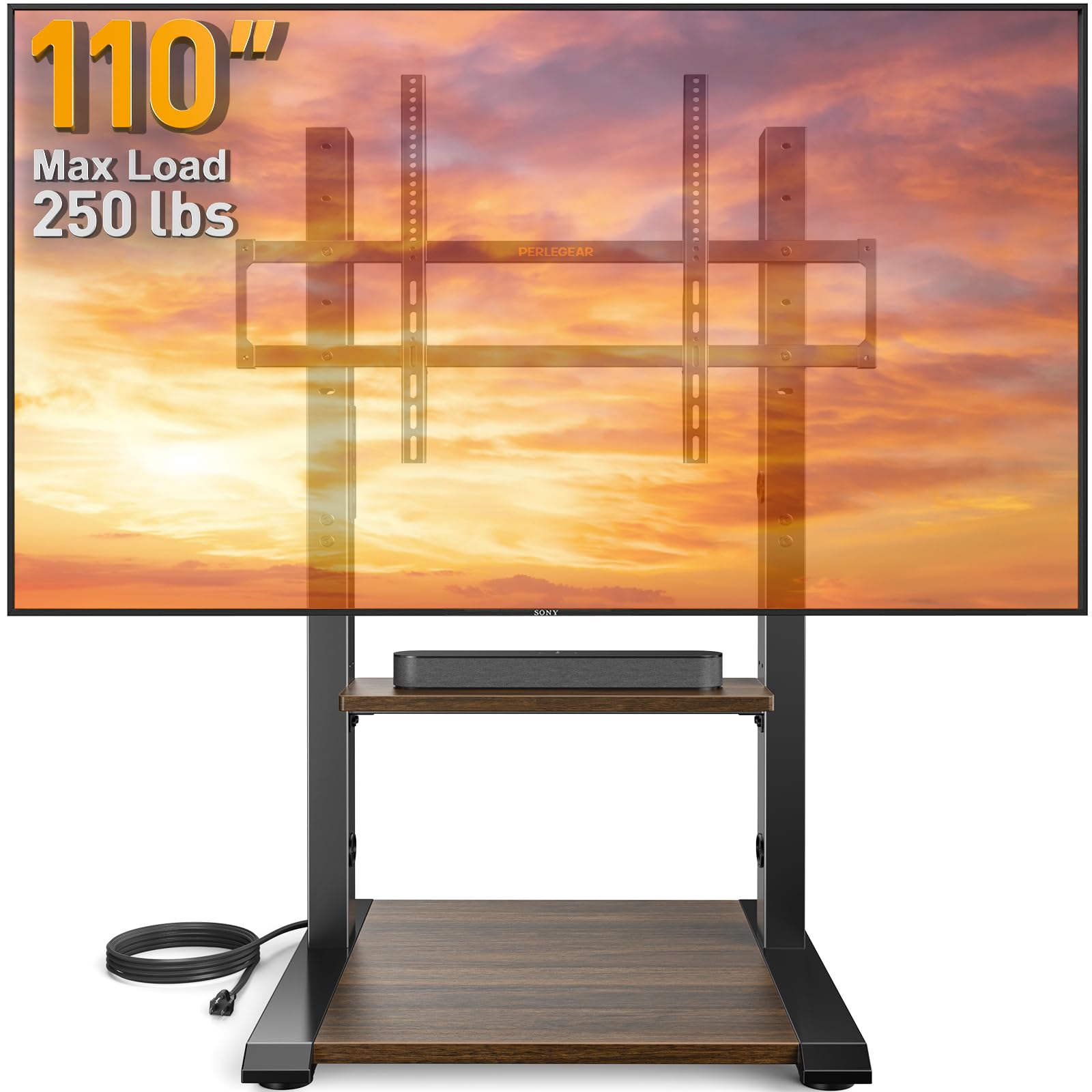 Pegboard Gaming Mobile TV Stand - Upgraded with Remote - Controlled Lift