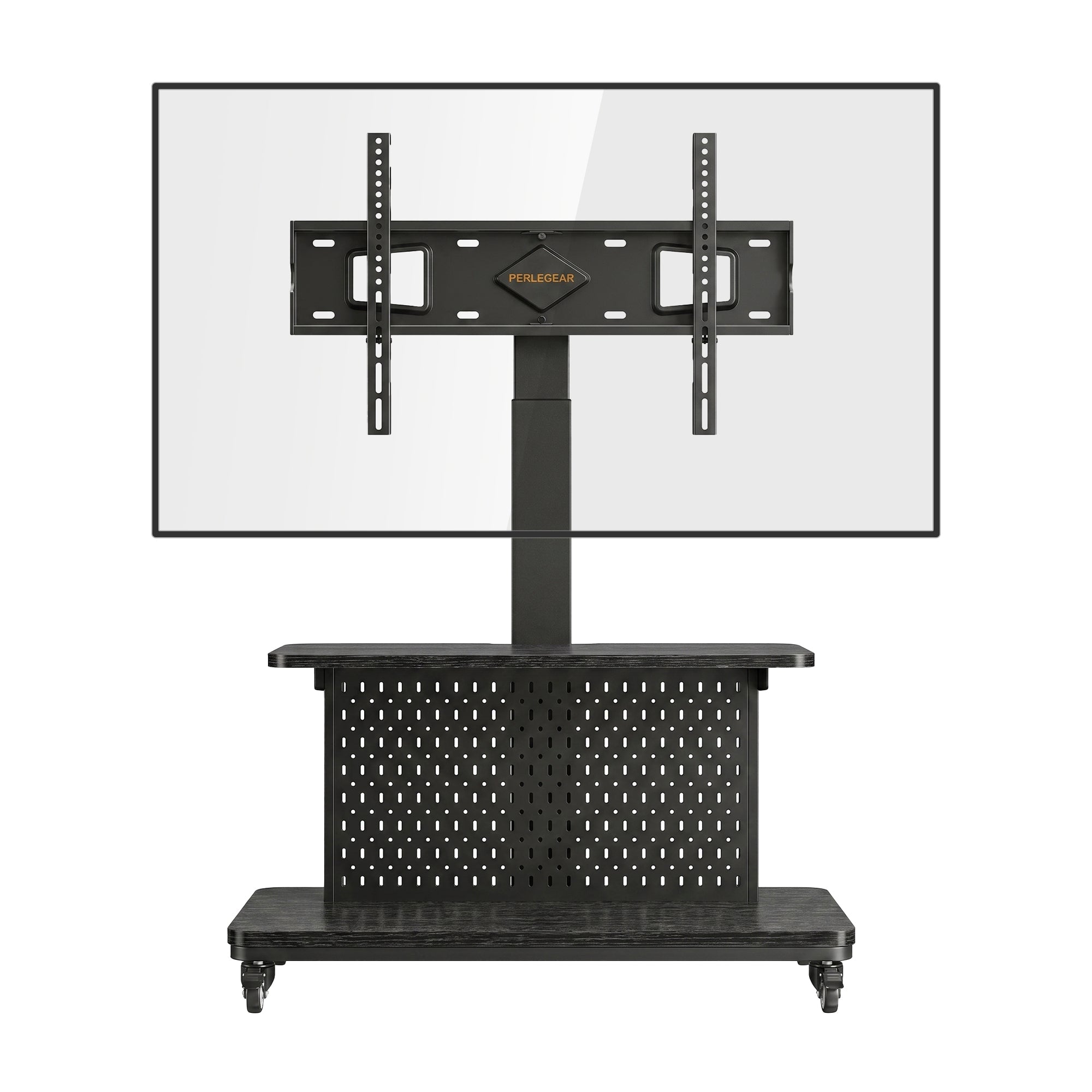 Pegboard Gaming Mobile TV Stand - Upgraded with Remote - Controlled Lift