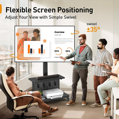 Pegboard Gaming Mobile TV Stand - Upgraded with Remote - Controlled Lift