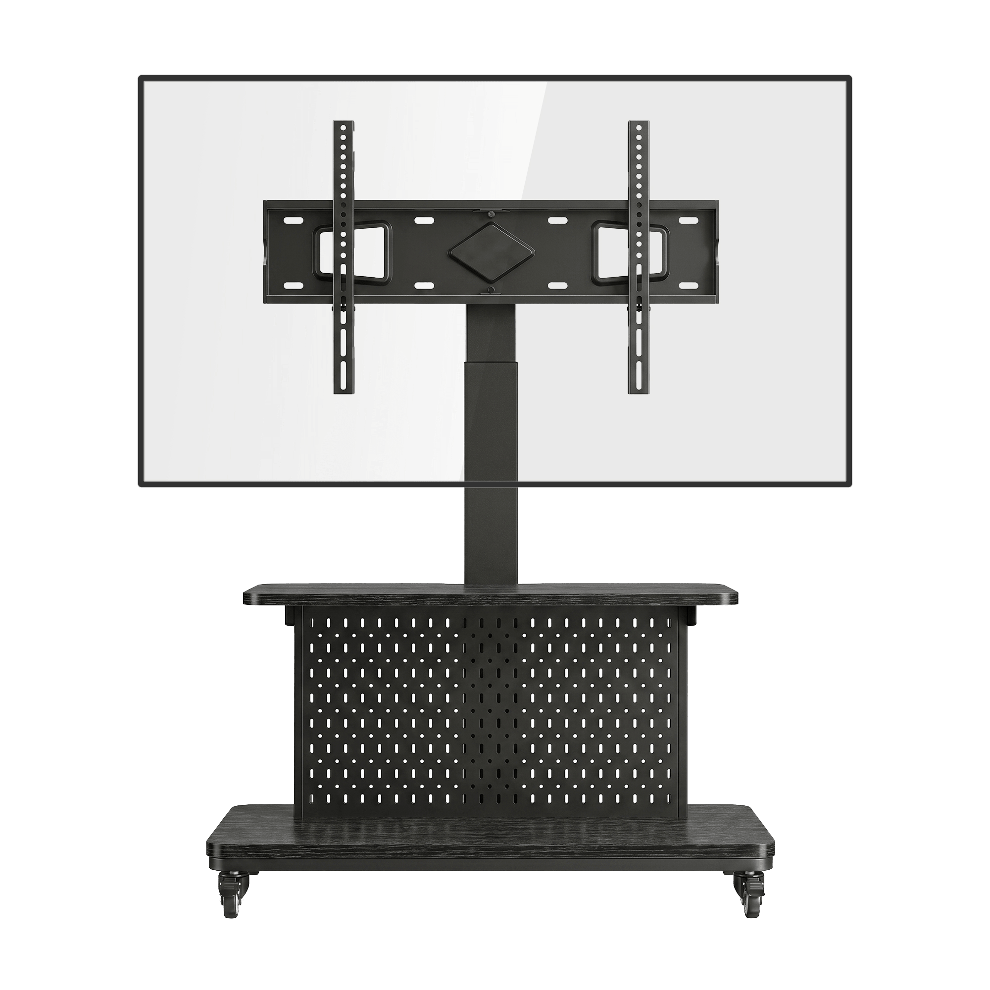 Pegboard Gaming Mobile TV Stand - Upgraded with Remote - Controlled Lift