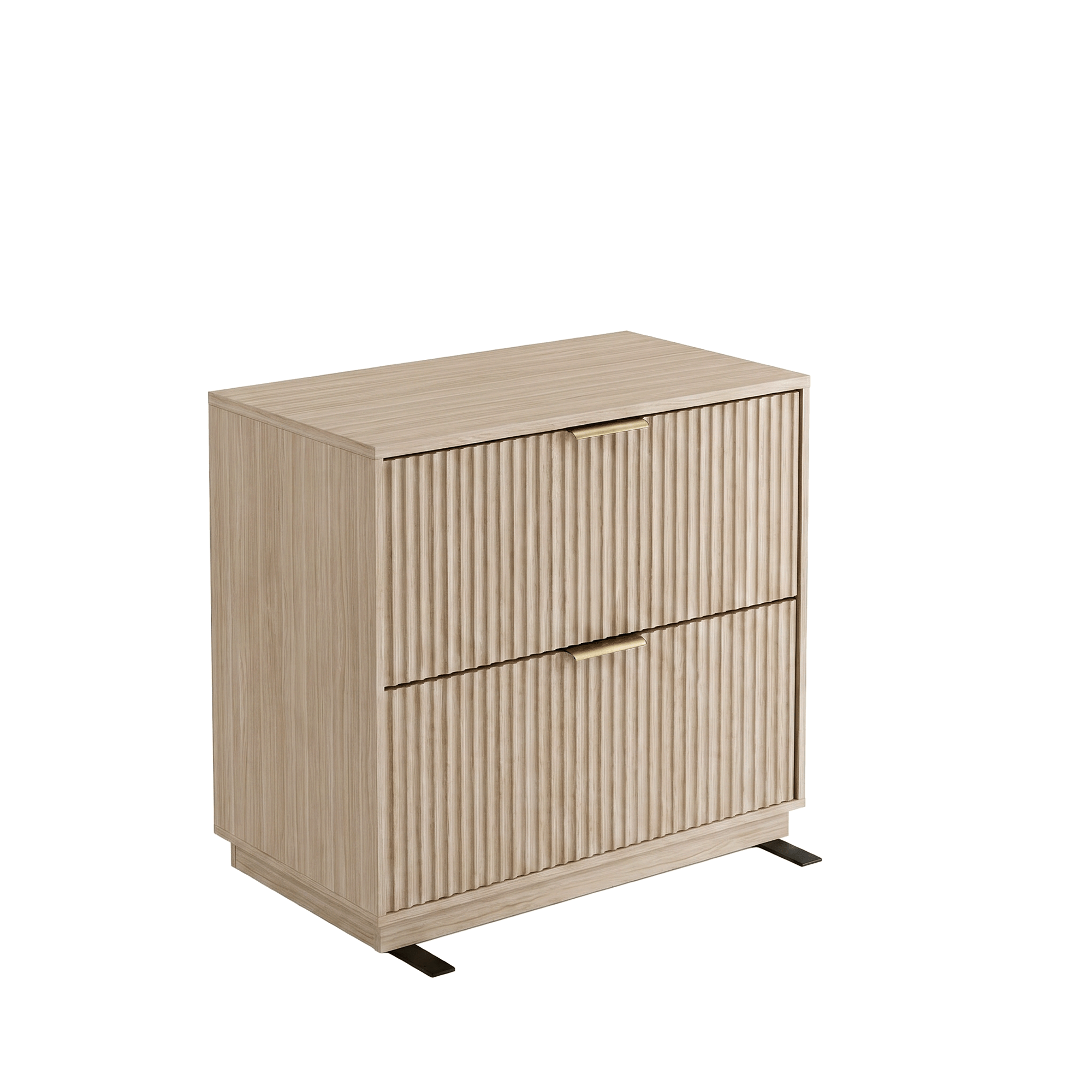 Premium Amber Cabinet - Fluted - Light Walnut