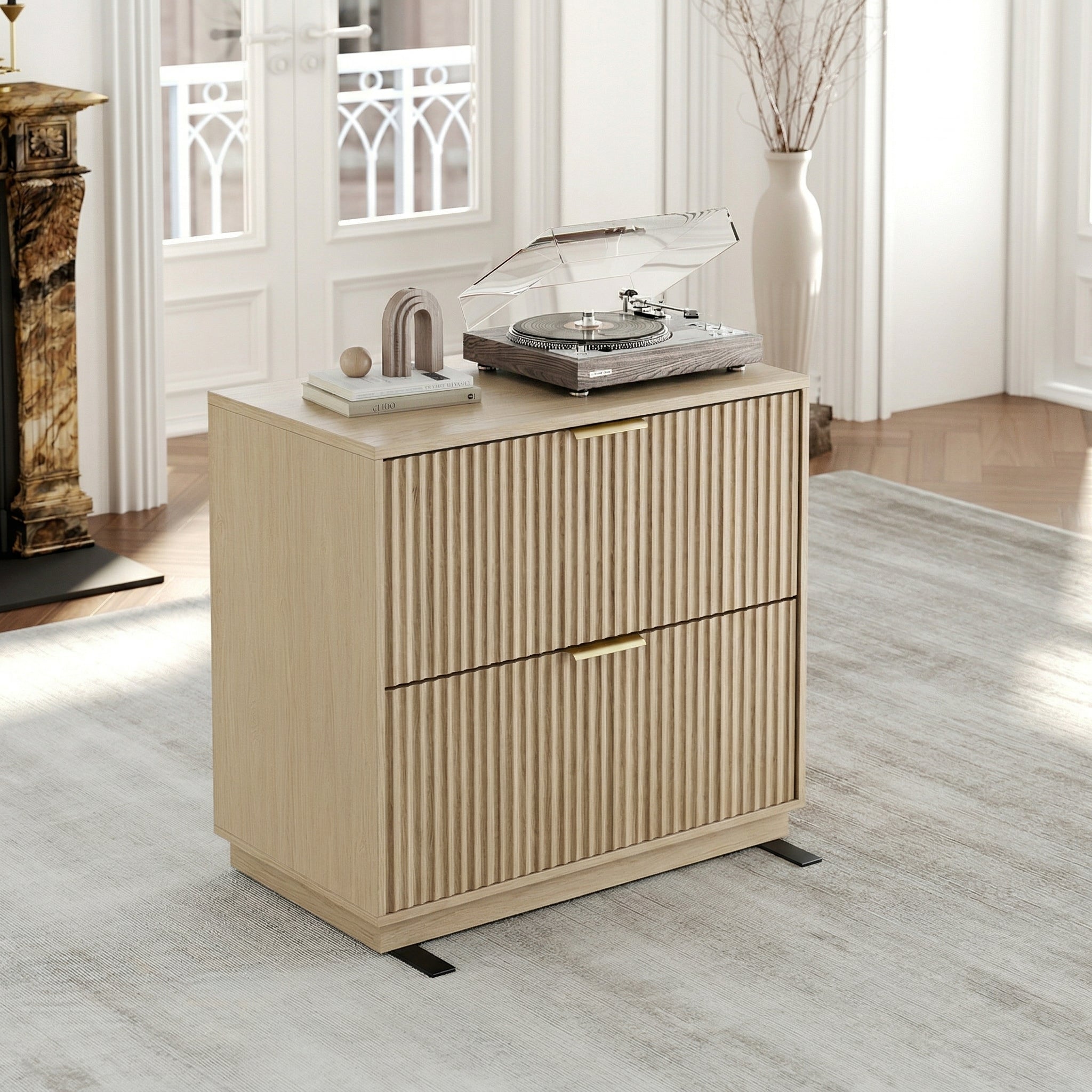 Premium Amber Cabinet - Fluted - Natural Oak