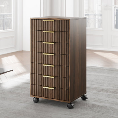 Premium Fable Cabinet - Fluted - Dark Walnut