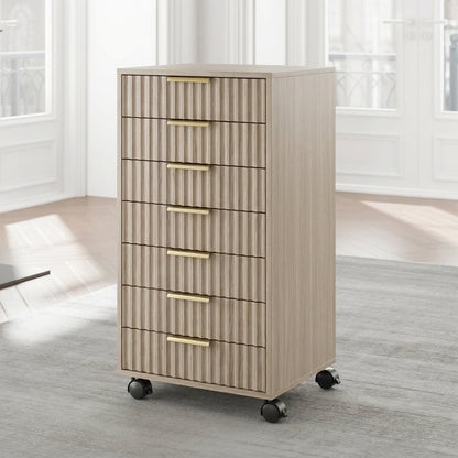 Premium Fable Cabinet - Fluted - Dark Walnut