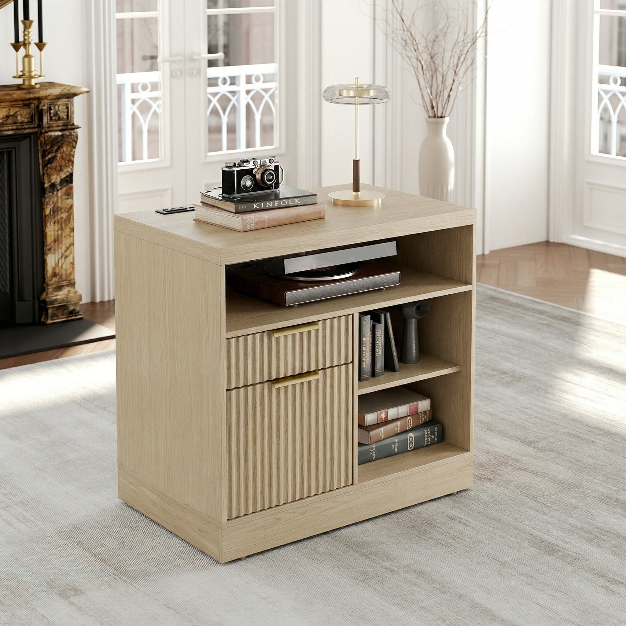 Premium Herbal Cabinet - Fluted - Natural Oak