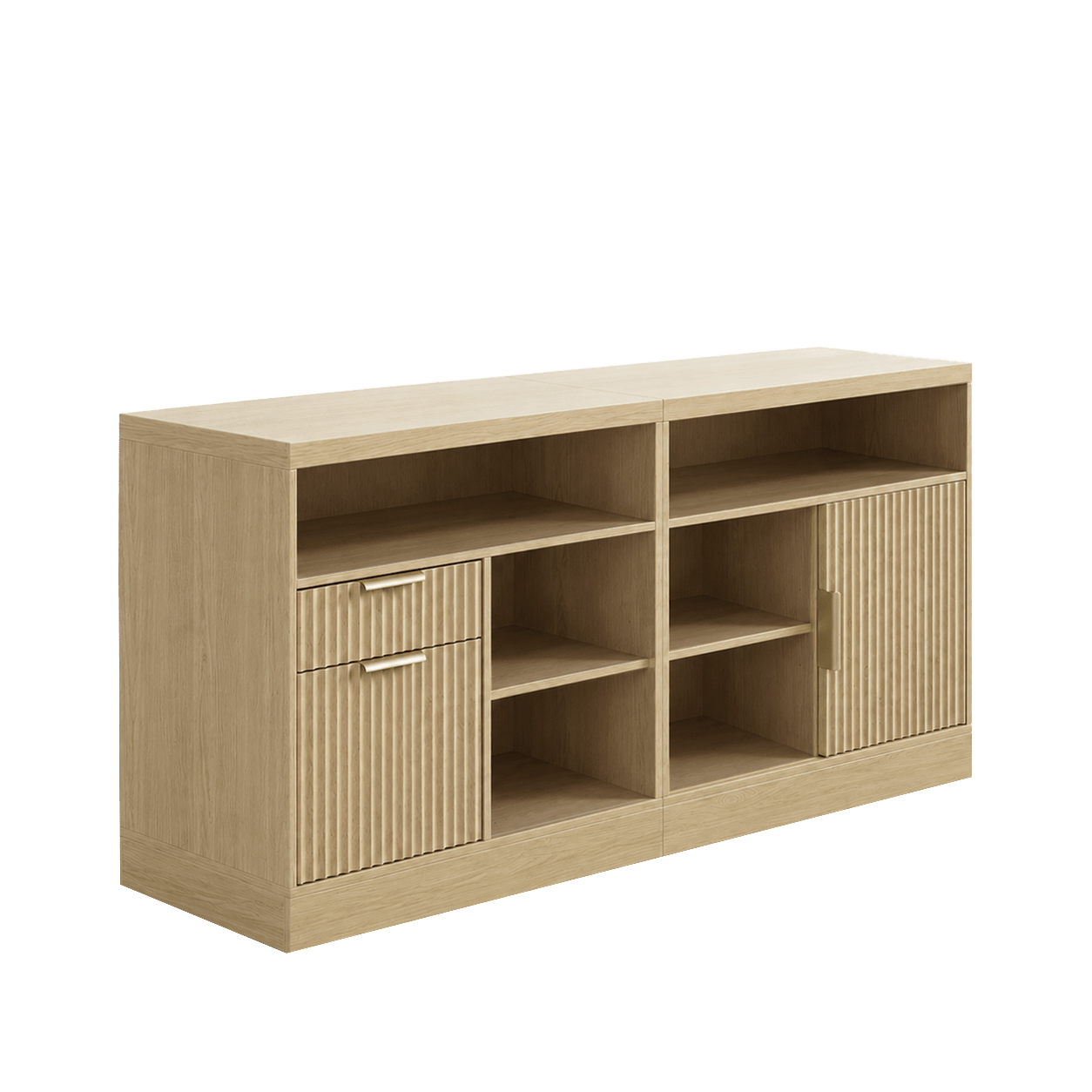Premium Padova Cabinet - Fluted - Natural Oak