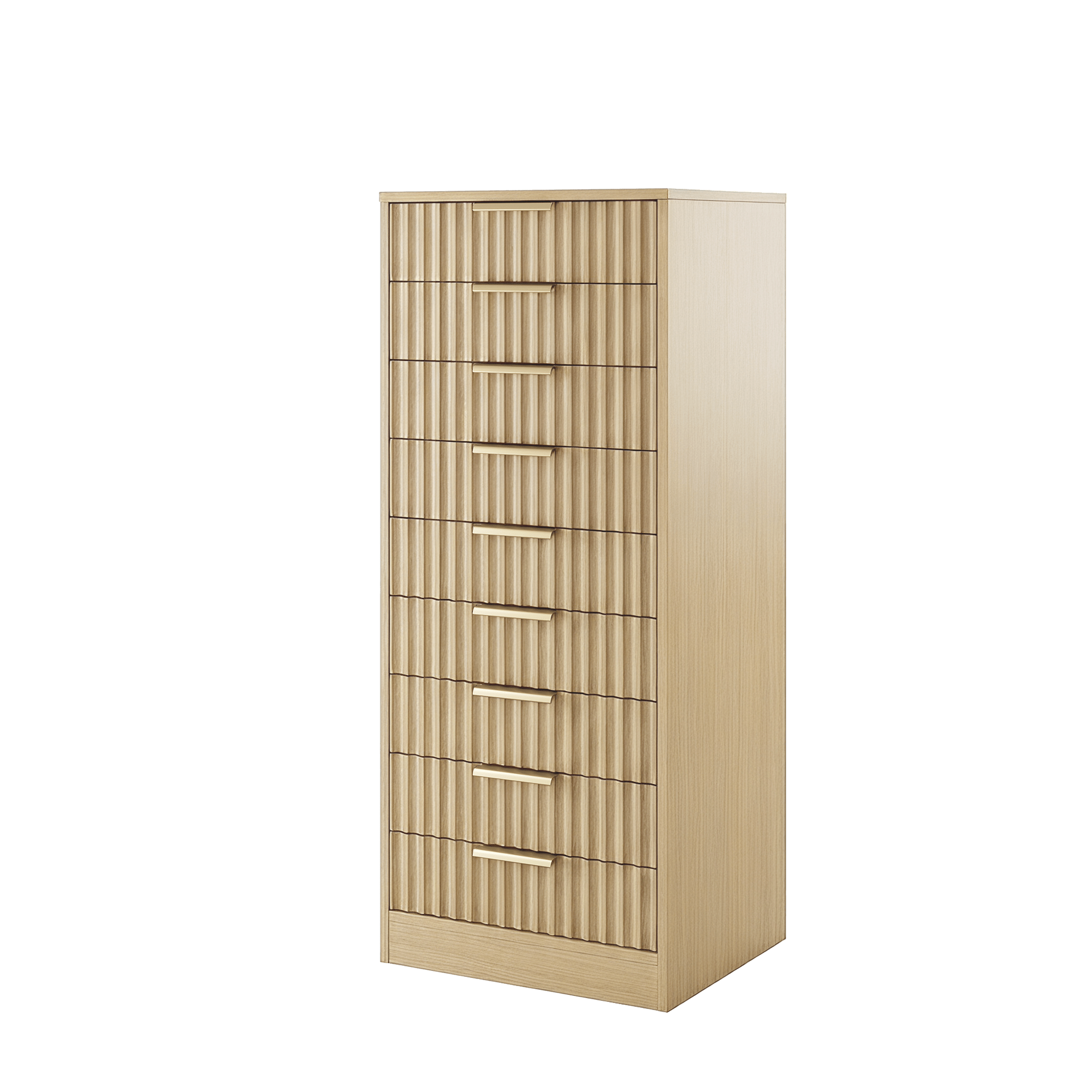 Premium Quartz Cabinet - Fluted - Natural Oak