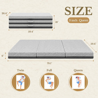 Premium Sable Folding Mattress Q/F/T - Queen (U.S. Standard)