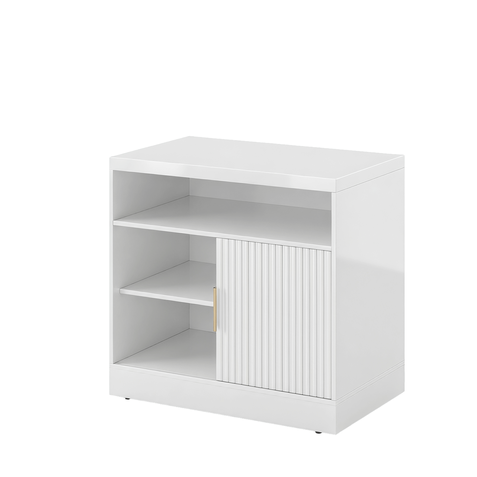 Premium Serein Cabinet - Fluted - White