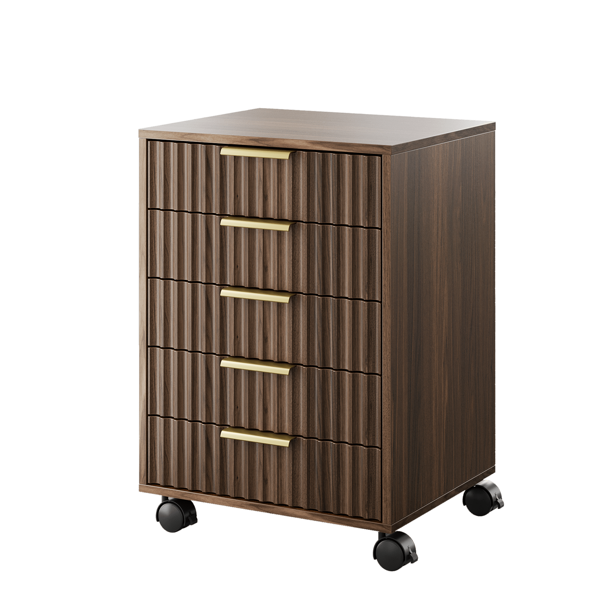 Premium Solace Cabinet - Fluted - Dark Walnut
