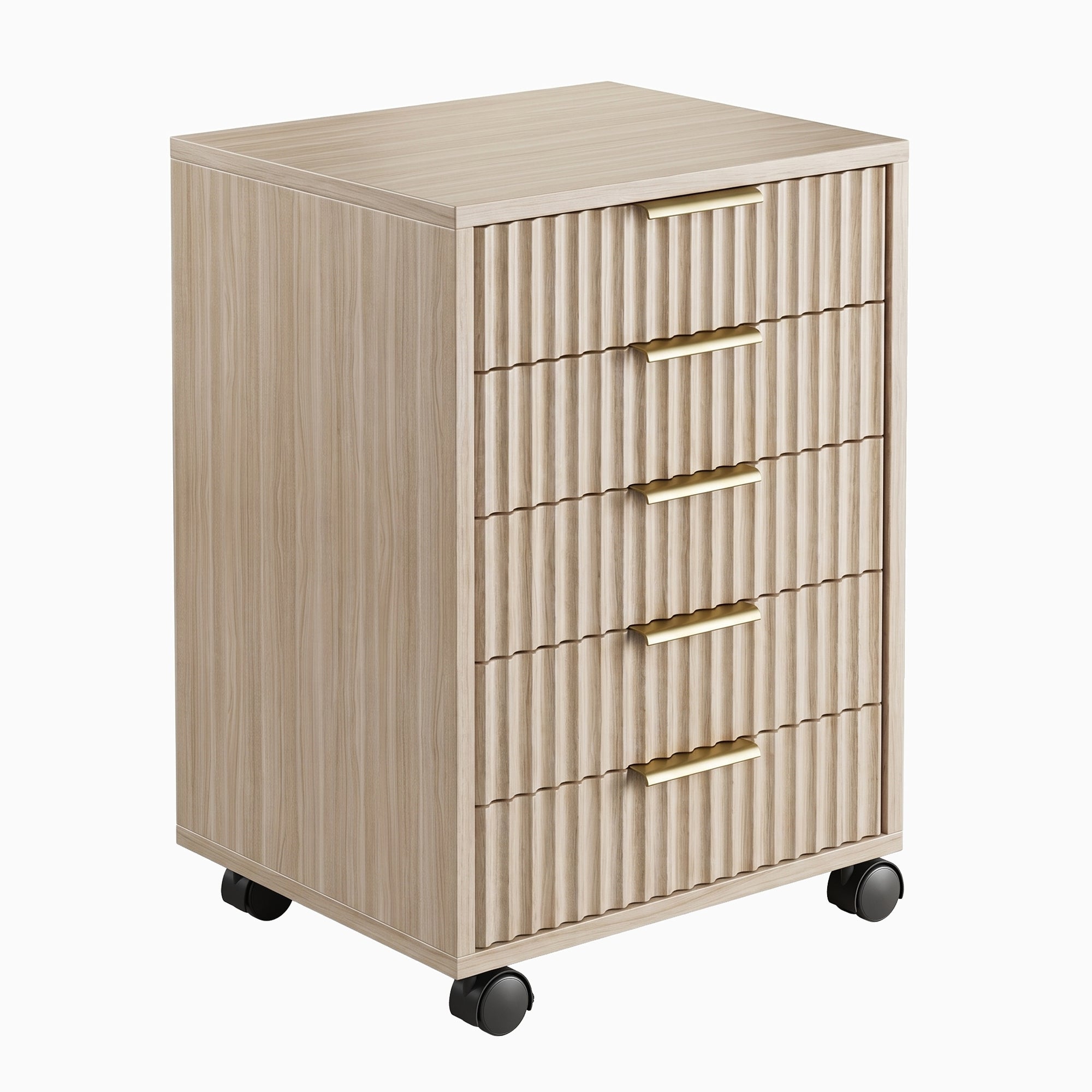 Premium Solace Cabinet - Fluted - Light Walnut