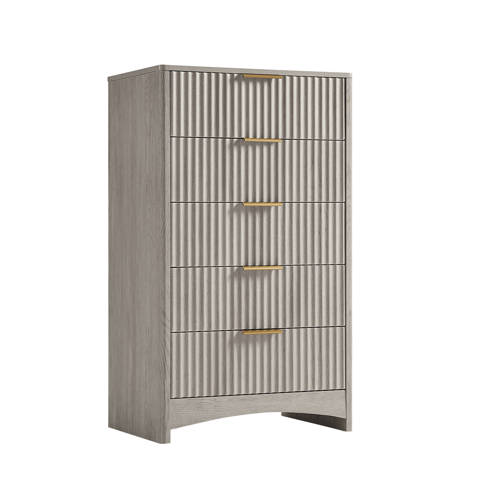 Premium Spirit Cabinet - Fluted - Grey