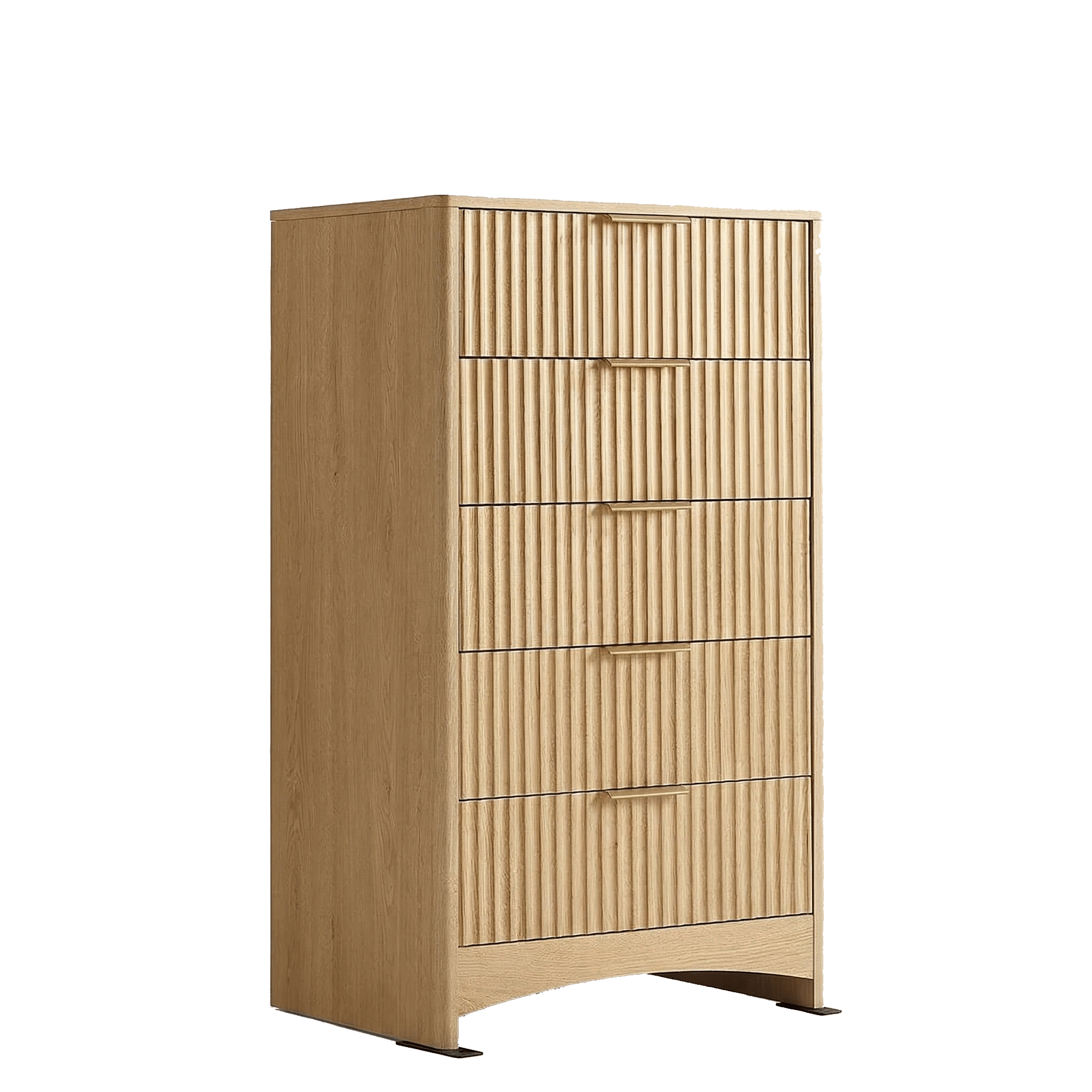Premium Spirit Cabinet - Fluted - Natural Oak