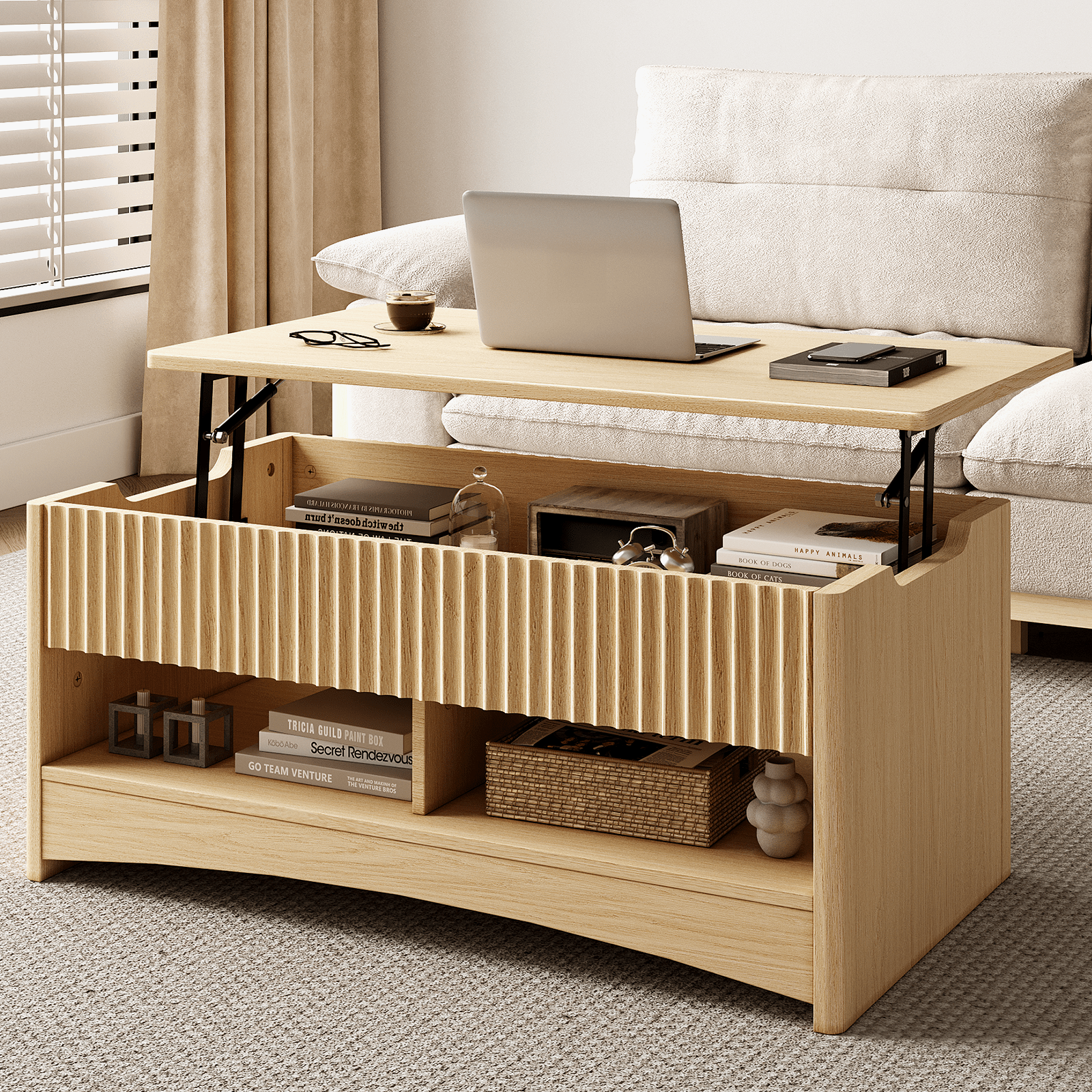 Premium Tempo Table - Fluted - Natural Oak