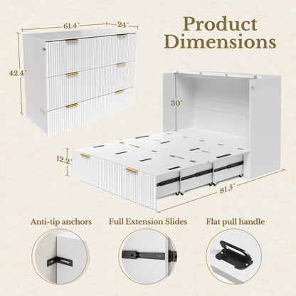 Premium Terra - Twin Cabinet Bed - Fluted - Dark Walnut