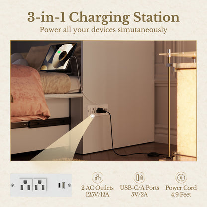 Premium Terra - Twin Cabinet Bed - Fluted - Dark Walnut